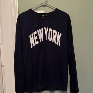 New York navy unisex thin sweatshirt